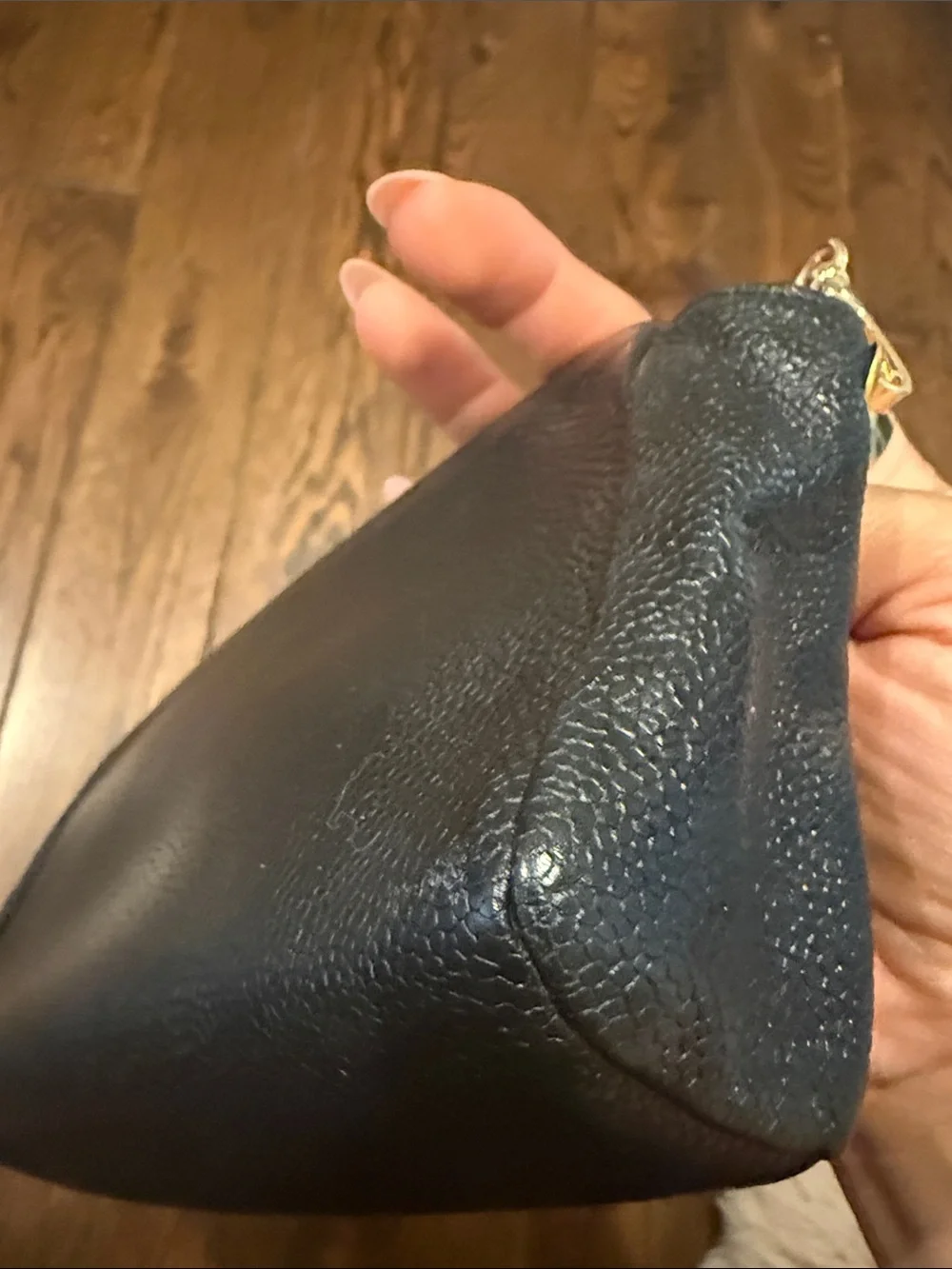 CHANEL Black Quilted CC Embossed Chain Crossbody Bag